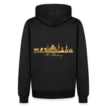 Saint-Pétersbourg - Sweat à capuche Premium bio Homme - noir - Dos - Nico (187cm)