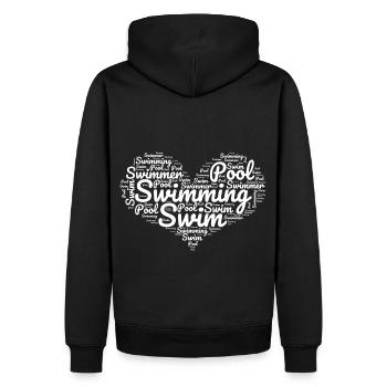 Schwimmer Herz Schwimmen Wassersport Schwimmbad - Männer Premium Bio Hoodie - Schwarz - Hinten - Nico (187cm)