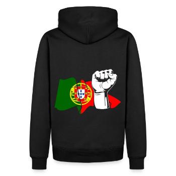 Faust Portugais Portugal - Sweat à capuche Premium bio Homme - noir - Dos - Nico (187cm)