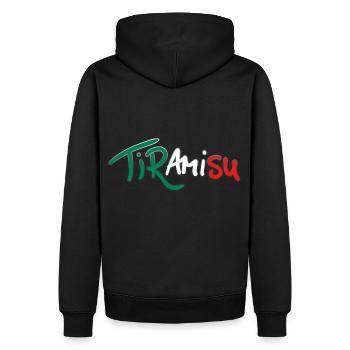 Tiramisu grün weiß rot Italia design - Männer Premium Bio Hoodie - Schwarz - Hinten - Nico (187cm)