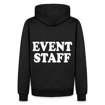Event staff - Männer Premium Bio Hoodie - Schwarz - Hinten - Nico (187cm)