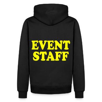 Event staff - Men’s Premium Organic Hoodie - black - Back - Nico (187cm)