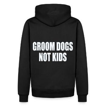Groom Chiens Pas Enfants - Sweat à capuche Premium bio Homme - noir - Dos - Nico (187cm)