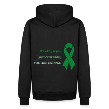 just exist - Männer Premium Bio Hoodie - Schwarz - Hinten - Nico (187cm)