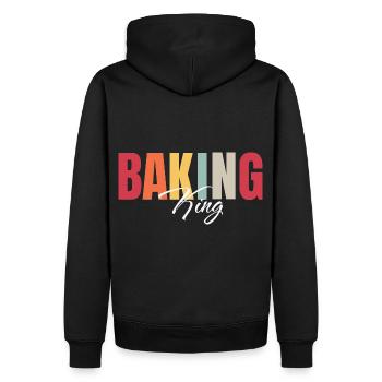 Backen Bäcker König Männer - Männer Premium Bio Hoodie - Schwarz - Hinten - Nico (187cm)