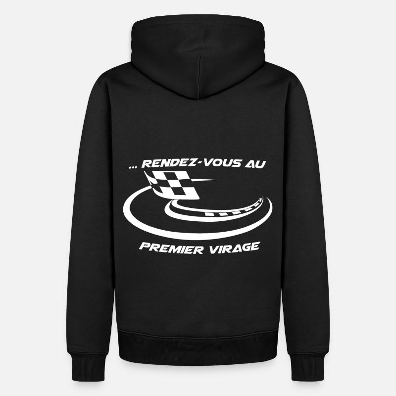 1er virage - Sweat à capuche Premium bio Homme - noir