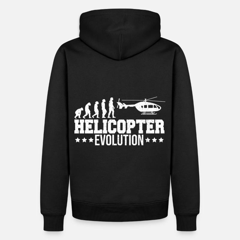 Heli Pilot Helikopter Evolution - Männer Premium Bio Hoodie - Schwarz
