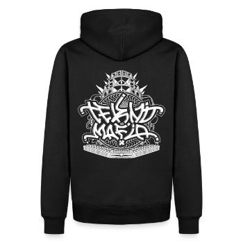 Tekno Mafia 23 Freie Party - Männer Premium Bio Hoodie - Schwarz - Hinten - Nico (187cm)