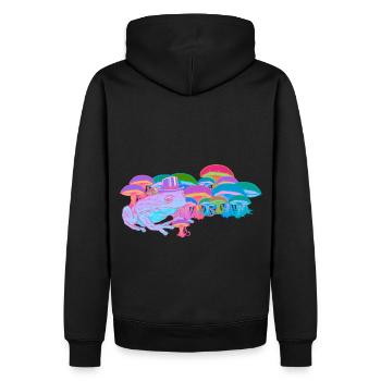 Natürlich Natur Rausch Pilz Frosch Schamane High - Männer Premium Bio Hoodie - Schwarz - Hinten - Nico (187cm)