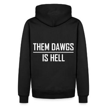 Them Dawgs ist verdammt lustig - Männer Premium Bio Hoodie - Schwarz - Hinten - Nico (187cm)