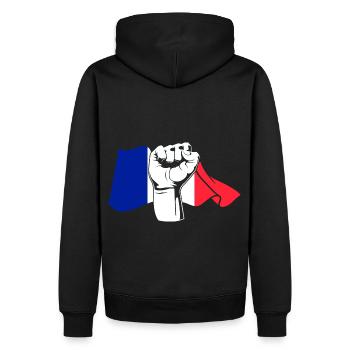 Faust Français France - Sweat à capuche Premium bio Homme - noir - Dos - Nico (187cm)