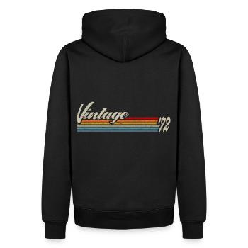 Vintage 1972 Cadeau pour le 49e anniversaire - Sweat à capuche Premium bio Homme - noir - Dos - Nico (187cm)