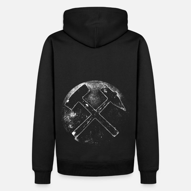 Bergmann Kumpel Hammer Eisen - Männer Premium Bio Hoodie - Schwarz
