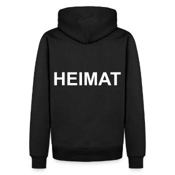 Heimat - Männer Premium Bio Hoodie - Schwarz - Hinten - Nico (187cm)