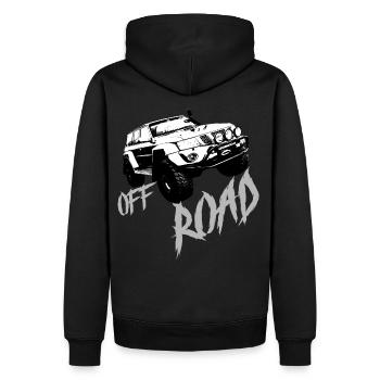 Tout terrain, SUV, Jepp, camion, sport automobile, rallye - Sweat à capuche Premium bio Homme - noir - Dos - Nico (187cm)