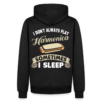 Harmonica Instrument de musique Harmonica - Sweat à capuche Premium bio Homme - noir - Dos - Nico (187cm)