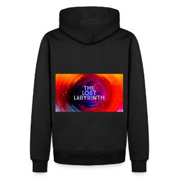 The Lost Labyrinth ( Nicola ) - Männer Premium Bio Hoodie - Schwarz - Hinten - Nico (187cm)