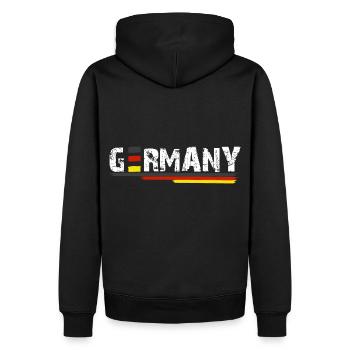 Germany Flagge - Männer Premium Bio Hoodie - Schwarz - Hinten - Nico (187cm)