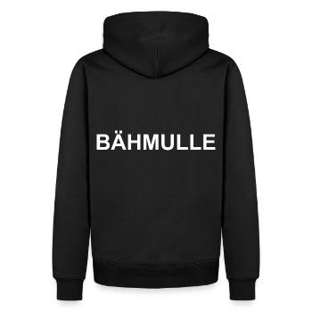 Bähmulle - Männer Premium Bio Hoodie - Schwarz - Hinten - Nico (187cm)