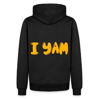 Ich bin mein Süßkartoffel-passendes Paar Thanksgiving - Männer Premium Bio Hoodie - Schwarz - Hinten - Nico (187cm)