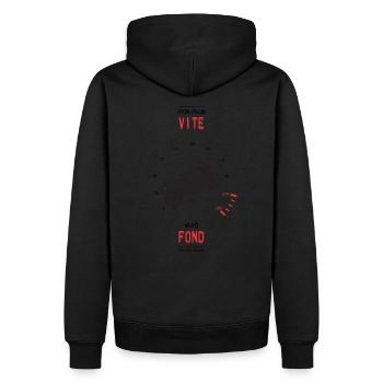 Pas plus vite qu'à fond - Sweat à capuche Premium bio Homme - noir - Dos - Nico (187cm)
