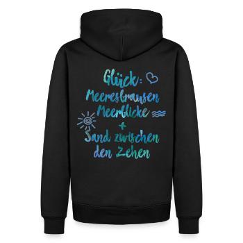 Meer Meeresrauschen Meerblick originell Spruch - Männer Premium Bio Hoodie - Schwarz - Hinten - Nico (187cm)