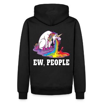 Ew People Einhorn - Männer Premium Bio Hoodie - Schwarz - Hinten - Nico (187cm)