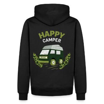 Pas du tout! Happy Camper Camping Caravane - Sweat à capuche Premium bio Homme - noir - Dos - Nico (187cm)