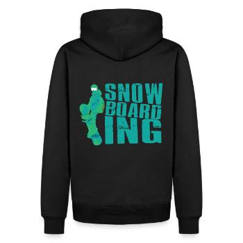 Snowboarding - Sweat à capuche Premium bio Homme - noir - Dos - Nico (187cm)