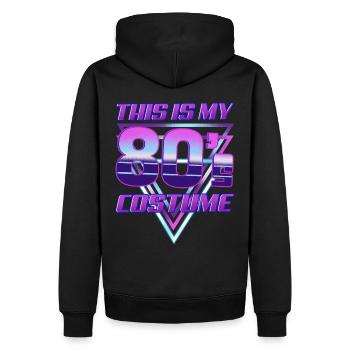 Das ist mein 80er-Jahre-Kostüm - Männer Premium Bio Hoodie - Schwarz - Hinten - Nico (187cm)