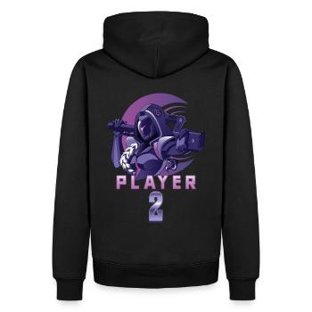 Paire de joueurs correspondants: Joueurs: 1 Joueur: 2 - Sweat à capuche Premium bio Homme - noir - Dos - Nico (187cm)