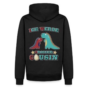 Je vais être cousin pour les grands cousins 2020 - Sweat à capuche Premium bio Homme - noir - Dos - Nico (187cm)