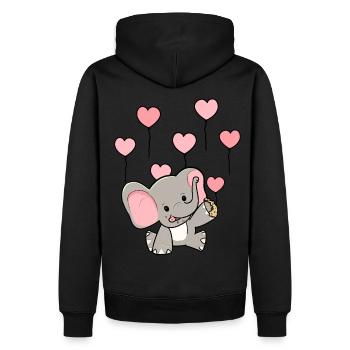 Cœurs Ballons Faune Éléphant Bébé Naissance - Sweat à capuche Premium bio Homme - noir - Dos - Nico (187cm)