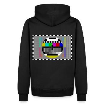 print 80s - Men’s Premium Organic Hoodie - black - Back - Nico (187cm)