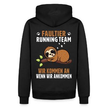 Sloth Running Team Marathon Läufer design - Männer Premium Bio Hoodie - Schwarz - Hinten - Nico (187cm)