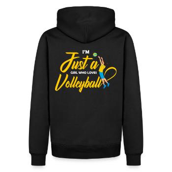Just A Girl Who Loves Volley-ball Gifts For Teen - Sweat à capuche Premium bio Homme - noir - Dos - Nico (187cm)