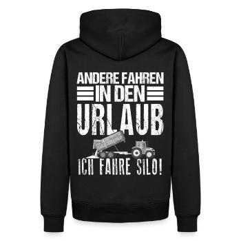 Landwirtschaft Andere fahren in den Urlaub Ich - Männer Premium Bio Hoodie - Schwarz - Hinten - Nico (187cm)