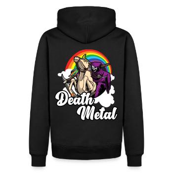 Heavy Metal Death Metal - Männer Premium Bio Hoodie - Schwarz - Hinten - Nico (187cm)