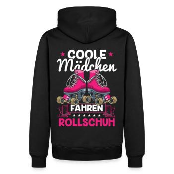 Rollschuhfahren Coole Mädchen fahren Rollschuh - Männer Premium Bio Hoodie - Schwarz - Hinten - Nico (187cm)