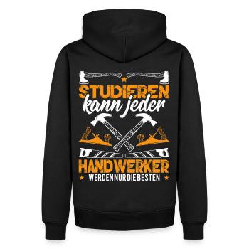 Studieren Kann Jeder Handwerker werden nur die - Männer Premium Bio Hoodie - Schwarz - Hinten - Nico (187cm)