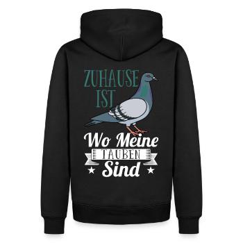 Zuhause ist wo meine Tauben sind taube taubenzucht - Männer Premium Bio Hoodie - Schwarz - Hinten - Nico (187cm)