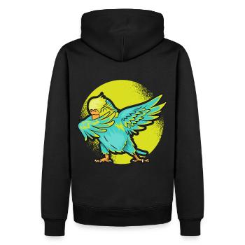 Perruche dabbing oiseau Nymphenssittich - Sweat à capuche Premium bio Homme - noir - Dos - Nico (187cm)