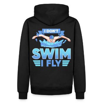 I Do not Swim I Fly Funny Swimming Pool Swim - Sweat à capuche Premium bio Homme - noir - Dos - Nico (187cm)