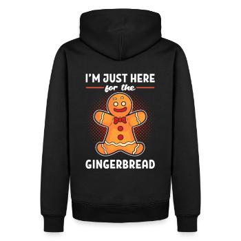 I'm Just Here For The Gingerbread Gingerbread Man - Männer Premium Bio Hoodie - Schwarz - Hinten - Nico (187cm)