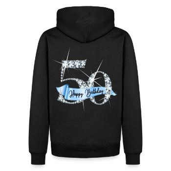 Happy Birthday 50th Birthday Gift Diamond Glamour - Men’s Premium Organic Hoodie - black - Back - Nico (187cm)