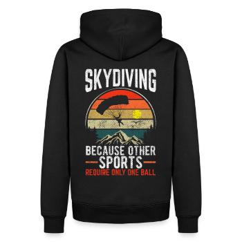 Parachutisme car d’autres sports ne nécessitent que 1 - Sweat à capuche Premium bio Homme - noir - Dos - Nico (187cm)