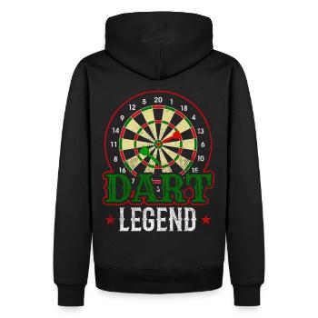 Dart Legend Joueur de fléchettes Bullseye - Sweat à capuche Premium bio Homme - noir - Dos - Nico (187cm)