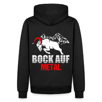 Heavy Metal Bock Auf Metal - Männer Premium Bio Hoodie - Schwarz - Hinten - Nico (187cm)
