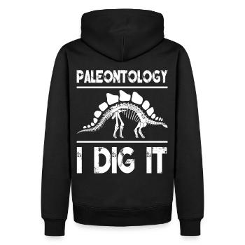 Paléontologie Je creuse La chasse aux fossiles Paléontologie - Sweat à capuche Premium bio Homme - noir - Dos - Nico (187cm)