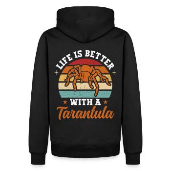 Life Is Better With A Tarantula Arachnid Spider - Men’s Premium Organic Hoodie - black - Back - Nico (187cm)